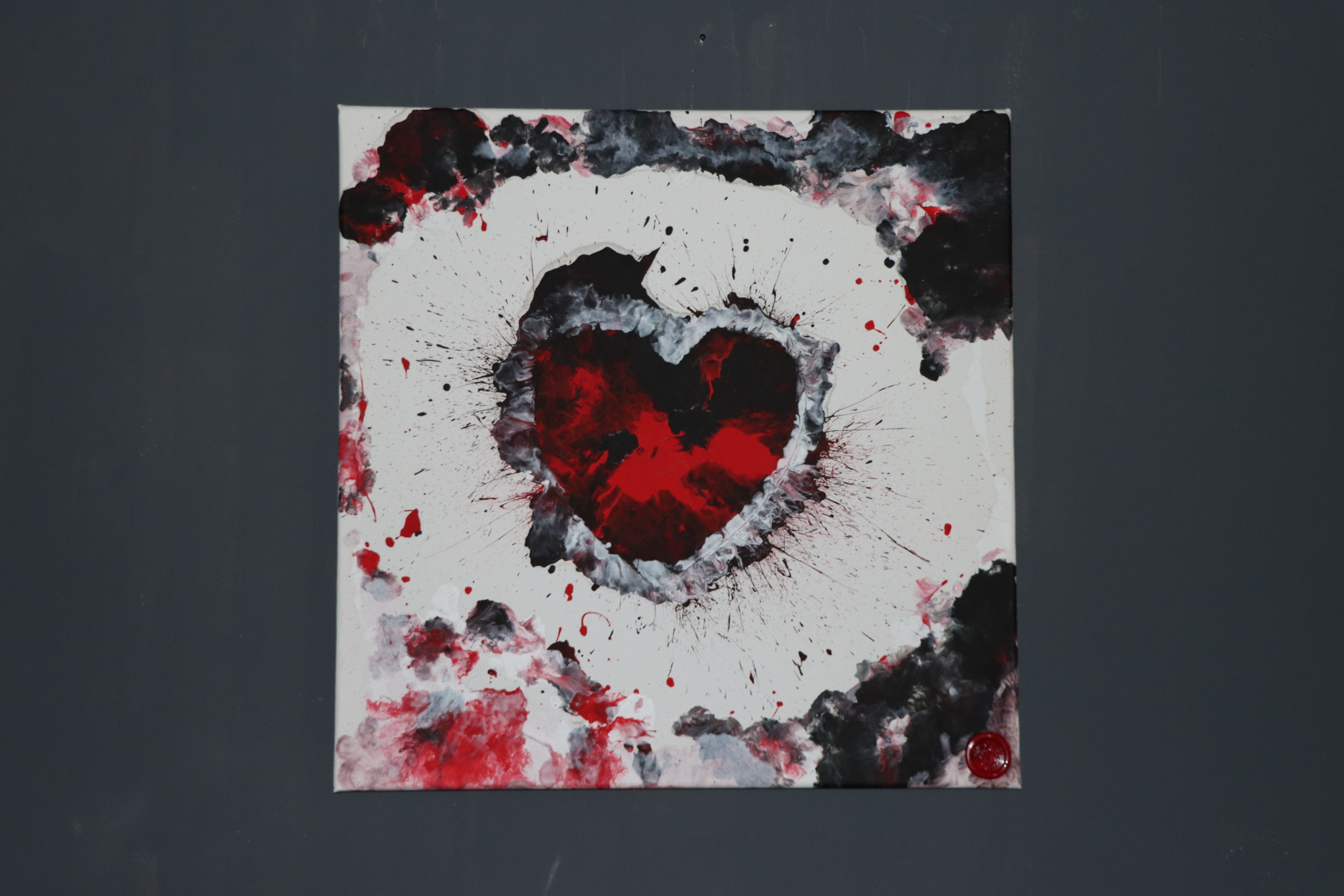 Bild "Herz" in Acrylic Pouring Technik