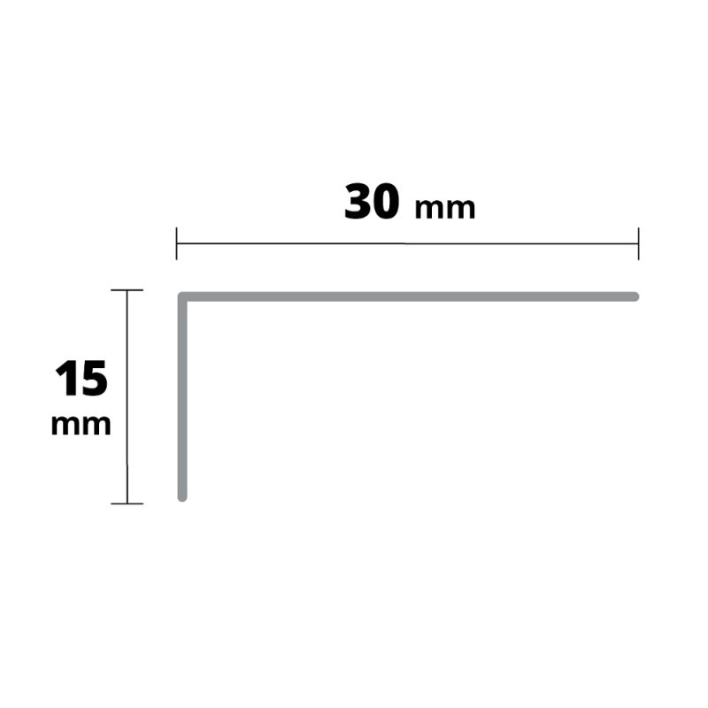 Eckschutzwinkel ALU eloxiert SILBER matt 15x30x2000mm