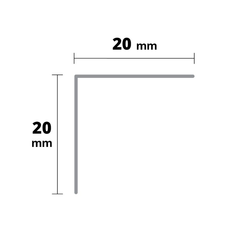 Eckschutzwinkel Edelstahl V2A naturglanz 20x20x1500mm