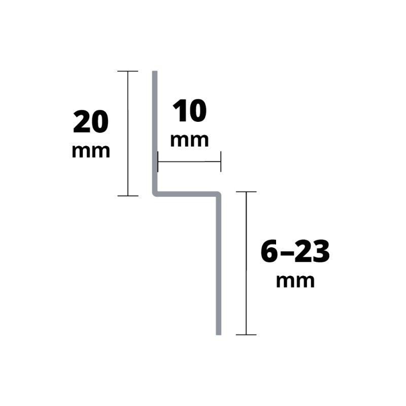 Gefällekeil 2% BODEN/Wand 10x1000mm LINKS 