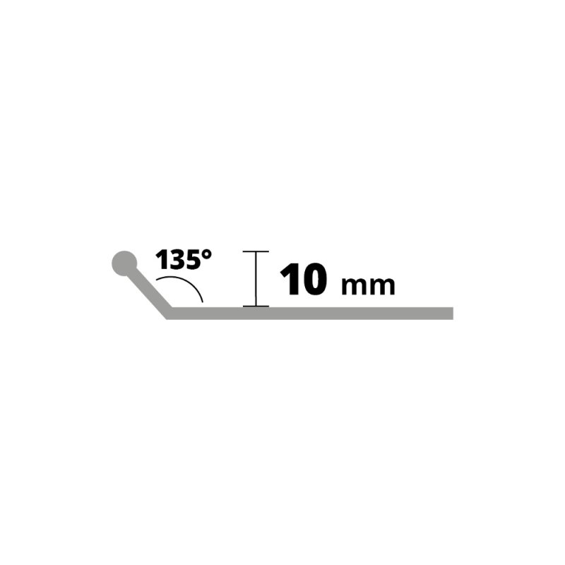 J 45° DRAIN ALU natur 10x2500mm