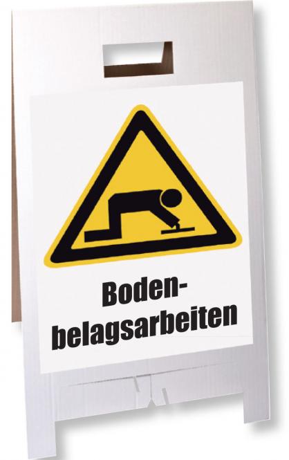 Warn-/ Hinweisschild „Bodenbelagsarbeiten“