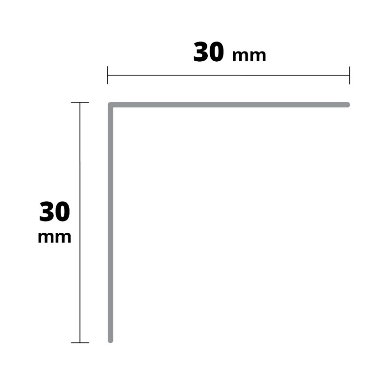 Eckschutzwinkel Edelstahl V2A gebürstet 30x30x2000mm