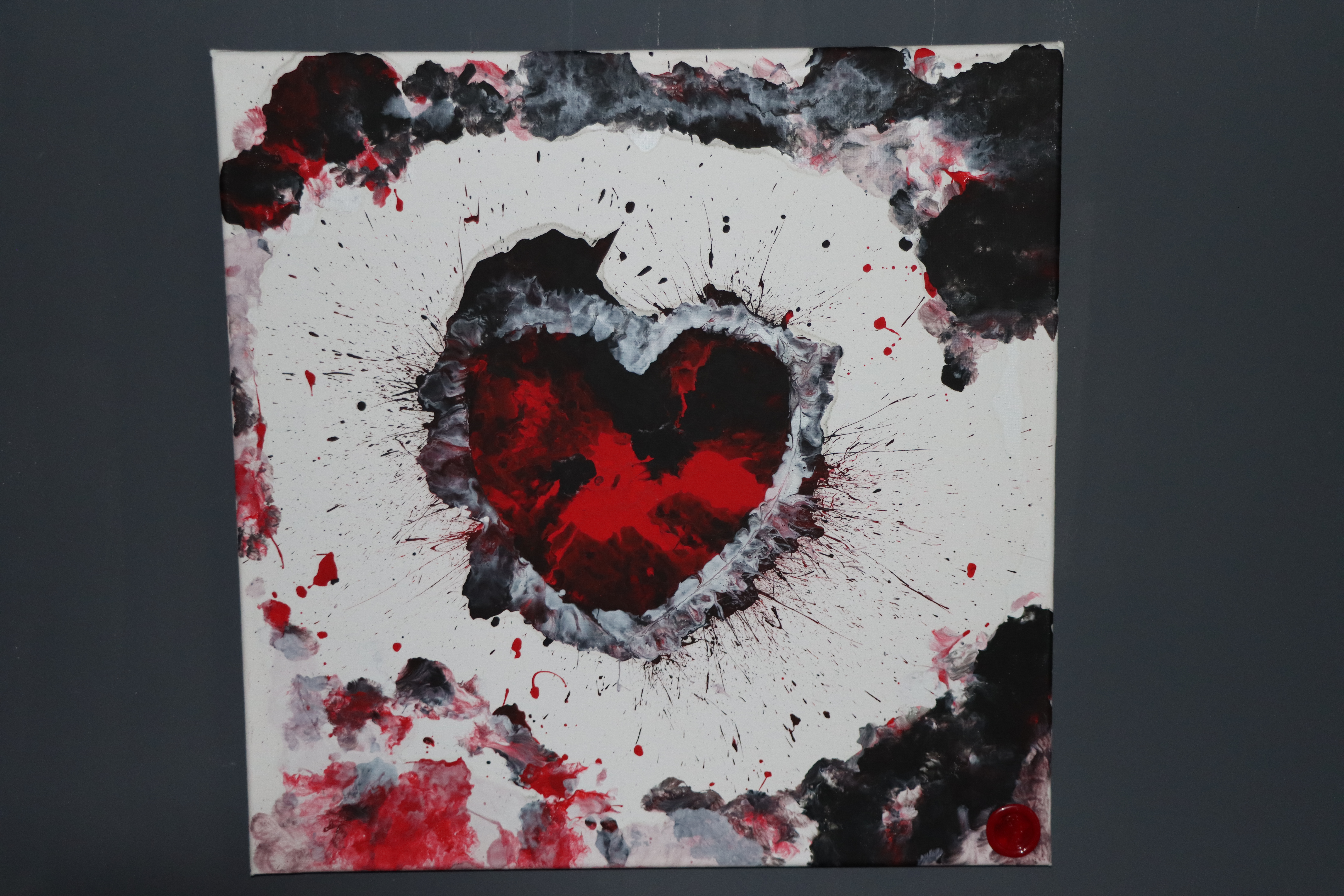 Bild "Herz" in Acrylic Pouring Technik