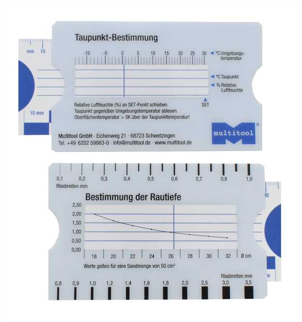 Rautiefe / Taupunkt Messchablone 