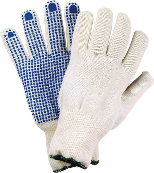 NYLON/BAUMWOLLE STRICKHANDSCHUH EINSEITIG MIT NOPP GR.10